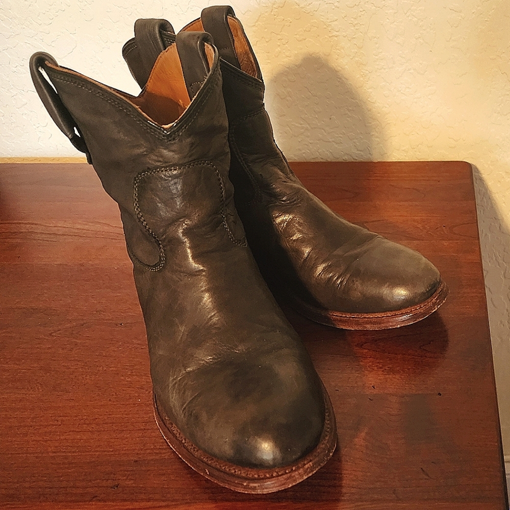 Ladies Stetson short roper boots, green, size 7.